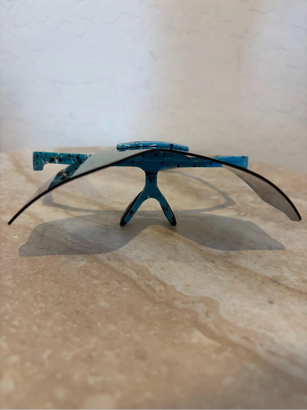 Pit Viper Men’s Blue Speckle Shield Sunglasses - Mirrored Lens